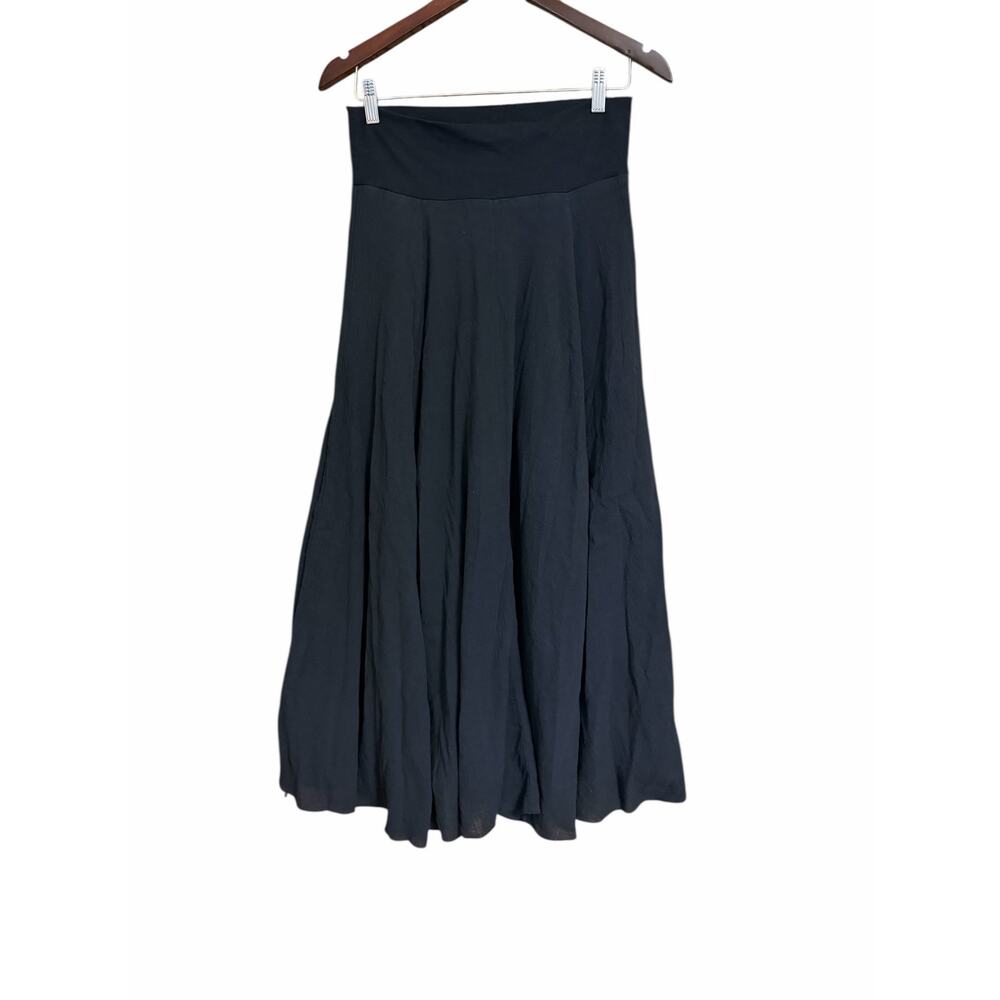 Rock & Rose Black Boho Skirt Medium Gauze Layered Raw Edge Elastic Waist - Picture 3 of 7